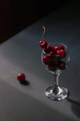 cherries in glass