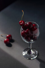 cherries in glass