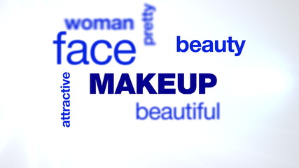 makeup beautiful attractive pretty beauty fashion typography word cloud animation