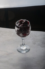 cherries in glass