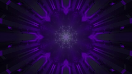 Purple neon geometric pattern in darkness 4K UHD 3d illustration