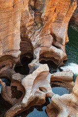 Bourke's Luck Potholes, eroded sandstone formations at Blyde River Canyon, Mpumalanga, South Africa