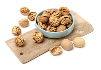 walnuts on a white background