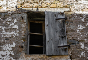 Traditional and Ancient window in Canfranc, Huesca, Aragon, Spain