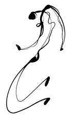 Dynamic Line person simple illustration on white background 