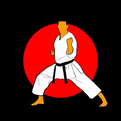 Art & Illustration man with karate © advin