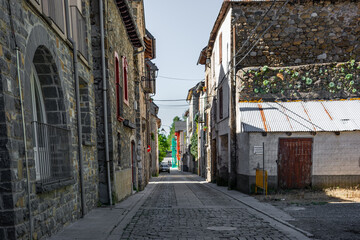 View of the village of Canfranc, Huesca, Aragon, Spain