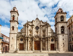Foto op Plexiglas Havana Facade of the Havana Cathedral in Old Havana, Havana, Cuba, Caribbean, North America