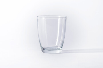 Empty glass nothing on the white background.