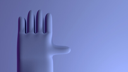 hand abstract sing/symbol white background 3d rendering