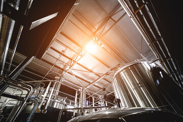 Craft beer brewing equipment in privat brewery