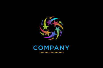 Wizard and magic logo design. spinning star logo design element illustration