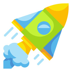 rocket flat icon