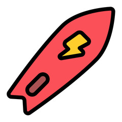 surfboard filled outline icon