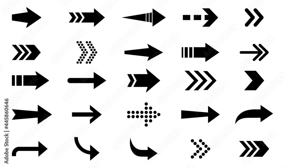 Poster arrows icon. big set of vector flat arrows. collection of concept arrows for web design, mobile apps