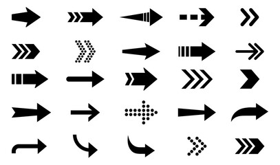 Arrows icon. Big set of vector flat arrows. Collection of concept arrows for web design, mobile apps, interface and more.