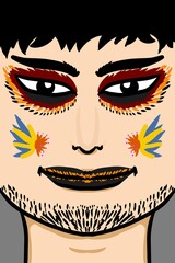 art beautiful face man background