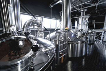 Craft beer brewing equipment in privat brewery