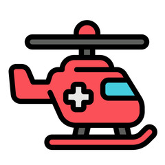 helicopter filled outline icon