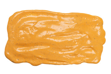 Whipped delicious sauce splashes isolated on a white background.