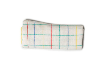 White napkin isolated on white background.