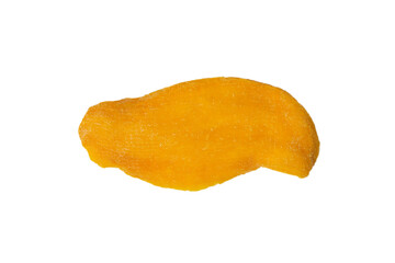 Dry tasty mango slices isolated on a white background.