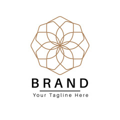 New modernd luxury ornament beauty compsny minimal floral jewelry vector logo design.