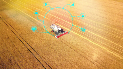 Automatisierung, Digitalisierung in der Landwirtschaft, Mähdrescher, Smart Farming, Digital Farming