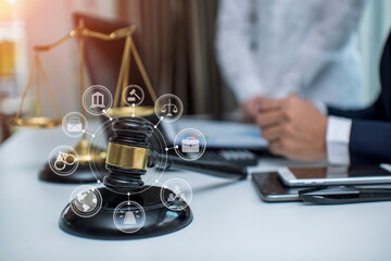 justice and law concept.Male judge Consultation and legal concepts, lawyers, 