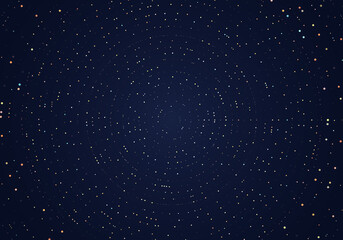 Abstract many golden dots glitter particles on dark blue background and texture