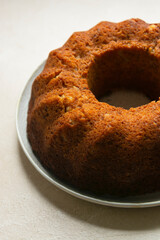 Chocolate bundt homemade cake. Homemade baking