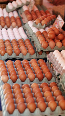 Piles of eggs in a marketplace