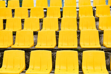 Bright yellow stadium seats