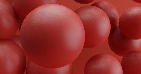 Rough red balls for the background 3d-rendering