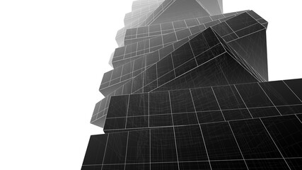 abstract architectural drawing 3d