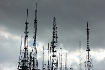 dramatic sky and telecommunication tower