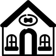 dog house solid line icon