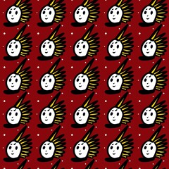 seamless pattern of cute monster cartoon