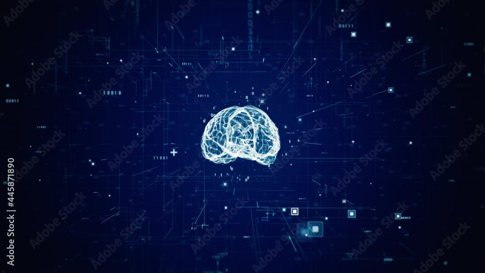 Aufkleber brain of artificial intelligence ai. future technology concept visualization. big data transmission 
