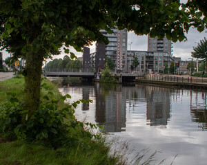 Obraz premium bridge over canal the Zuid-Willemsvaart in Weert the Netherlands, photo made 17 july 2021