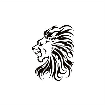 Lion logo design vector illustration animal.