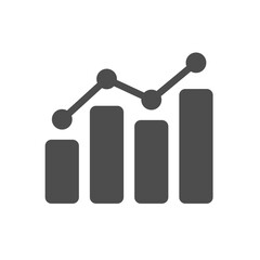 graph silhouette vector icon isolated on white background. chart icon for web, mobile apps, ui design and print polygraphy