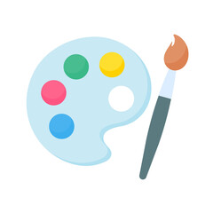 A set of brush heads and paint buckets for creating art from the artist's creativity.