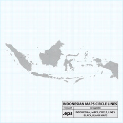 INDONESIAN BLANK MAPS CIRCLE LINES