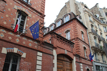 brick mansion in paris (france) 