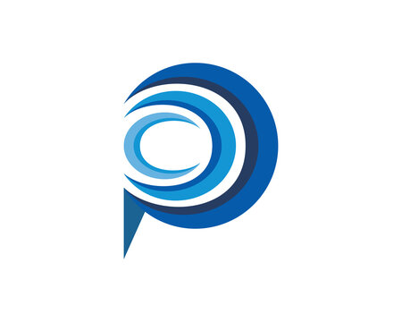 p ccp letter crescent logo template