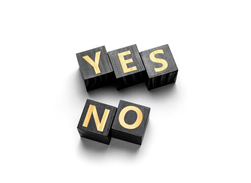 yes or no, cubic sign on white background