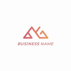 logo design mountain letter M and G