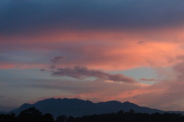 sunset over the mountains