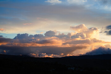 sunset in the mountains